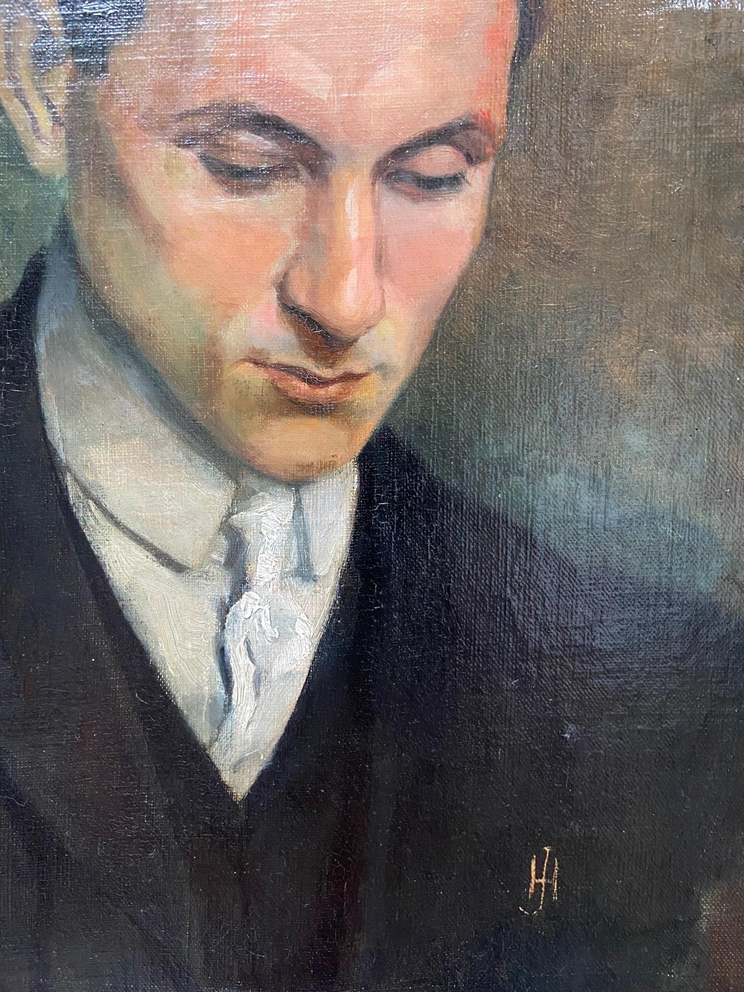 French school early 20th century, Portrait of a young man, oil painting 1