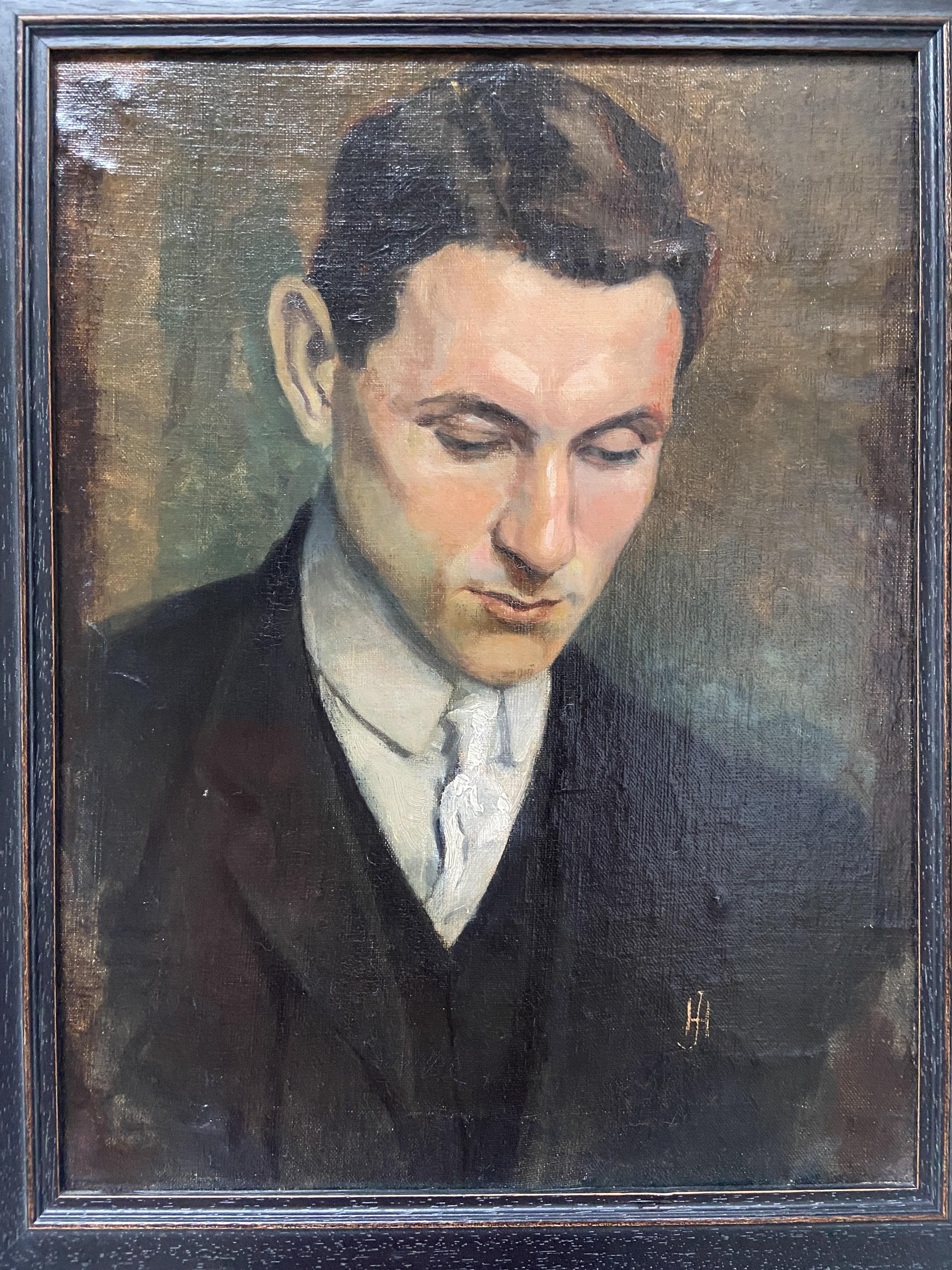 French school early 20th century, Portrait of a young man, oil painting 5