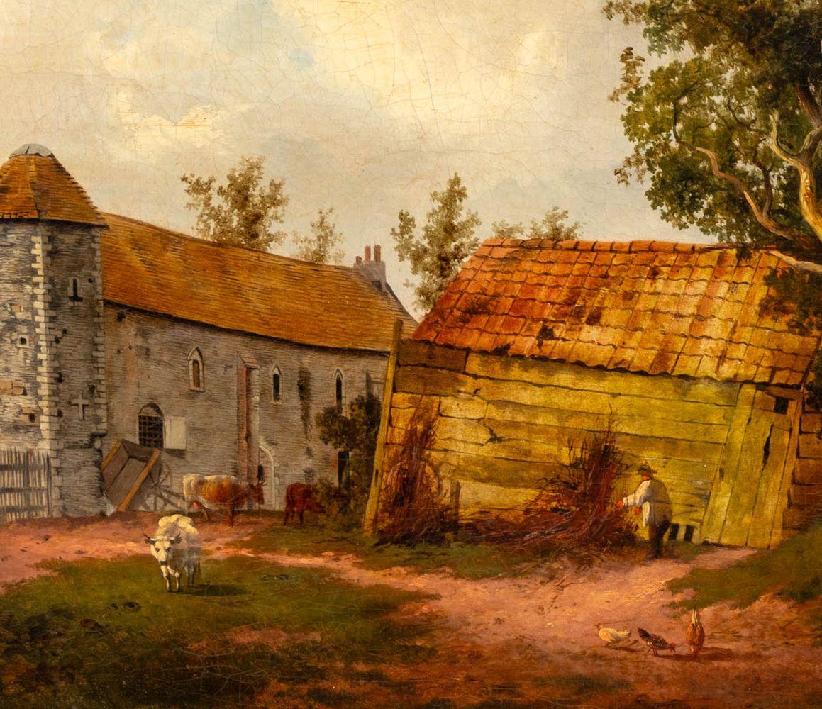 French School Farmyard Scene (Braun), Landscape Painting, von Unknown