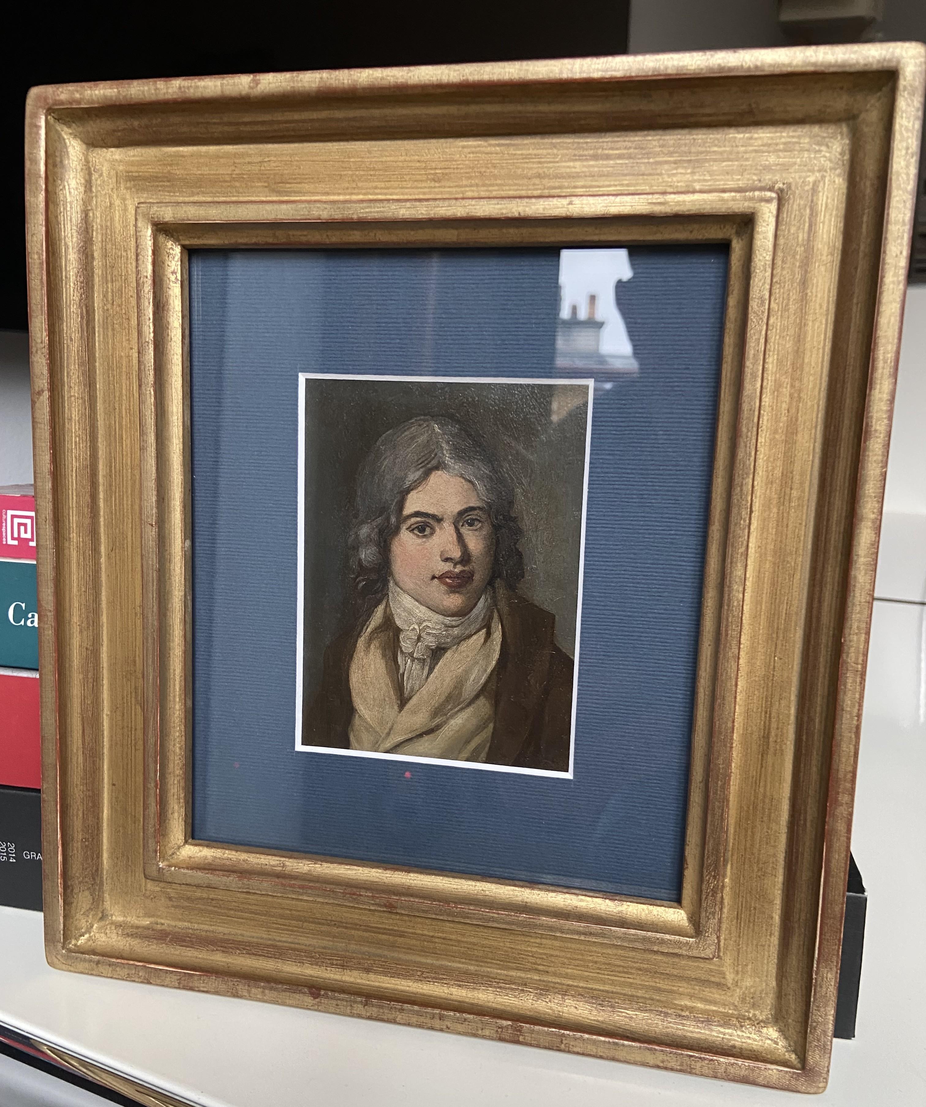 French school late 18th Century, Portrait of a young man, oil on metal For Sale 3