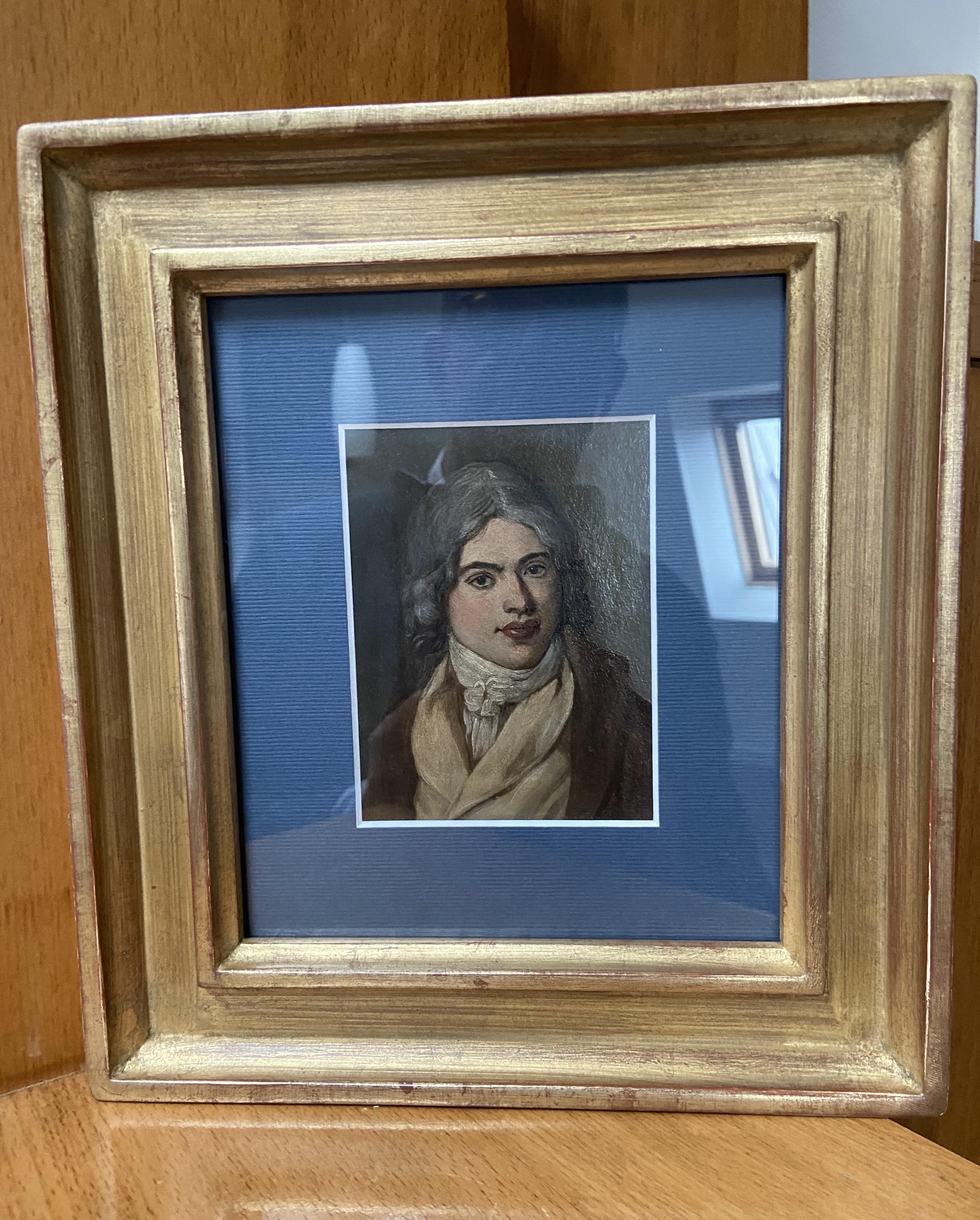 French school late 18th Century, Portrait of a young man, oil on metal For Sale 5