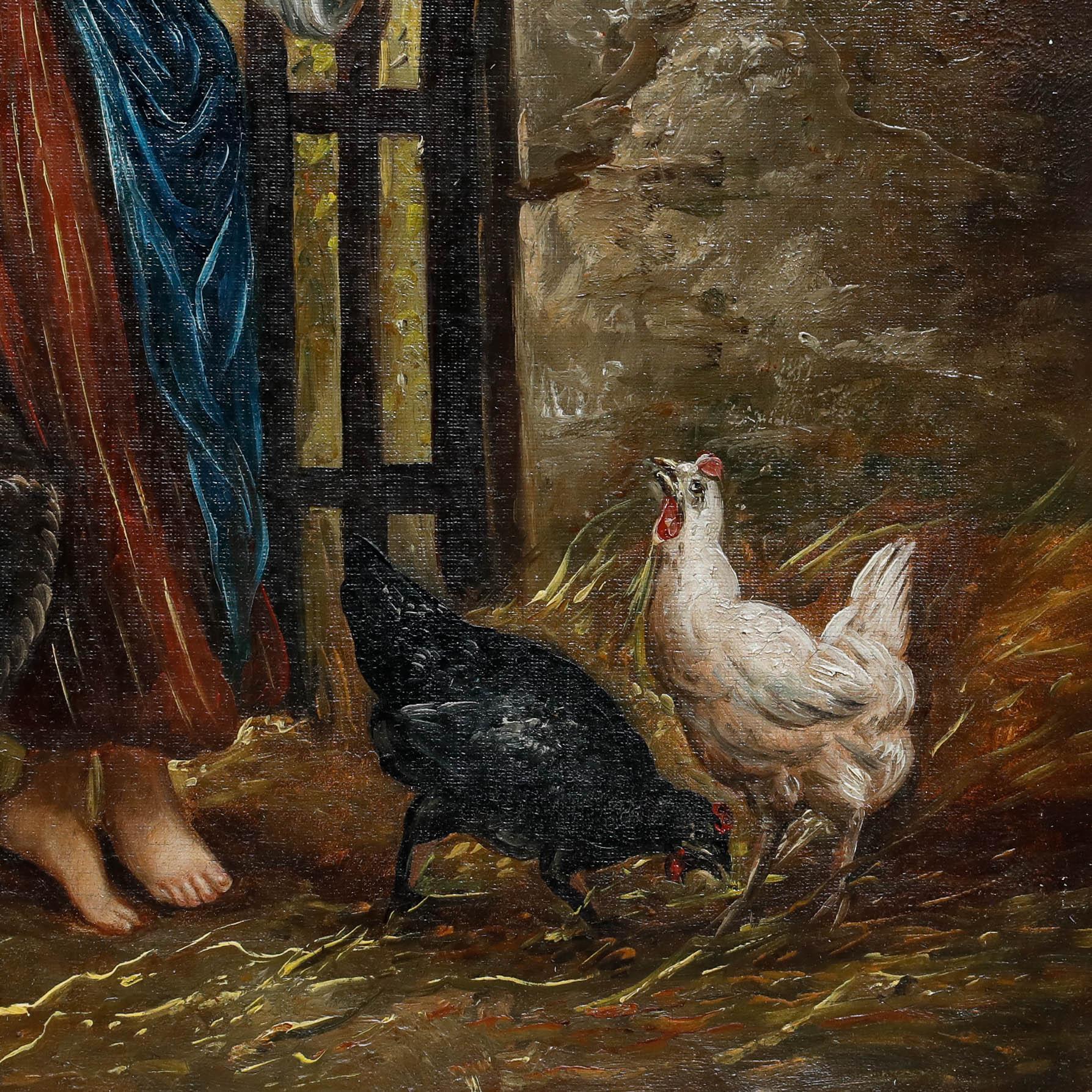 French School Late 19th Century Oil - The Farmgirl For Sale 1