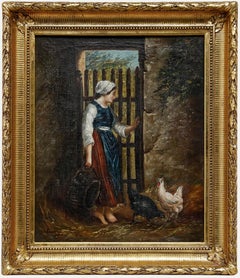 French School Late 19th Century Oil - The Farmgirl