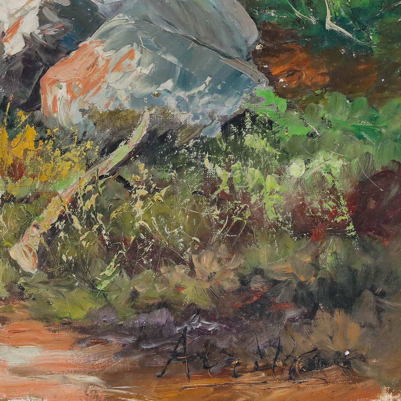 Olio di scuola francese della metà del 20° secolo - Cliffside in vendita 1