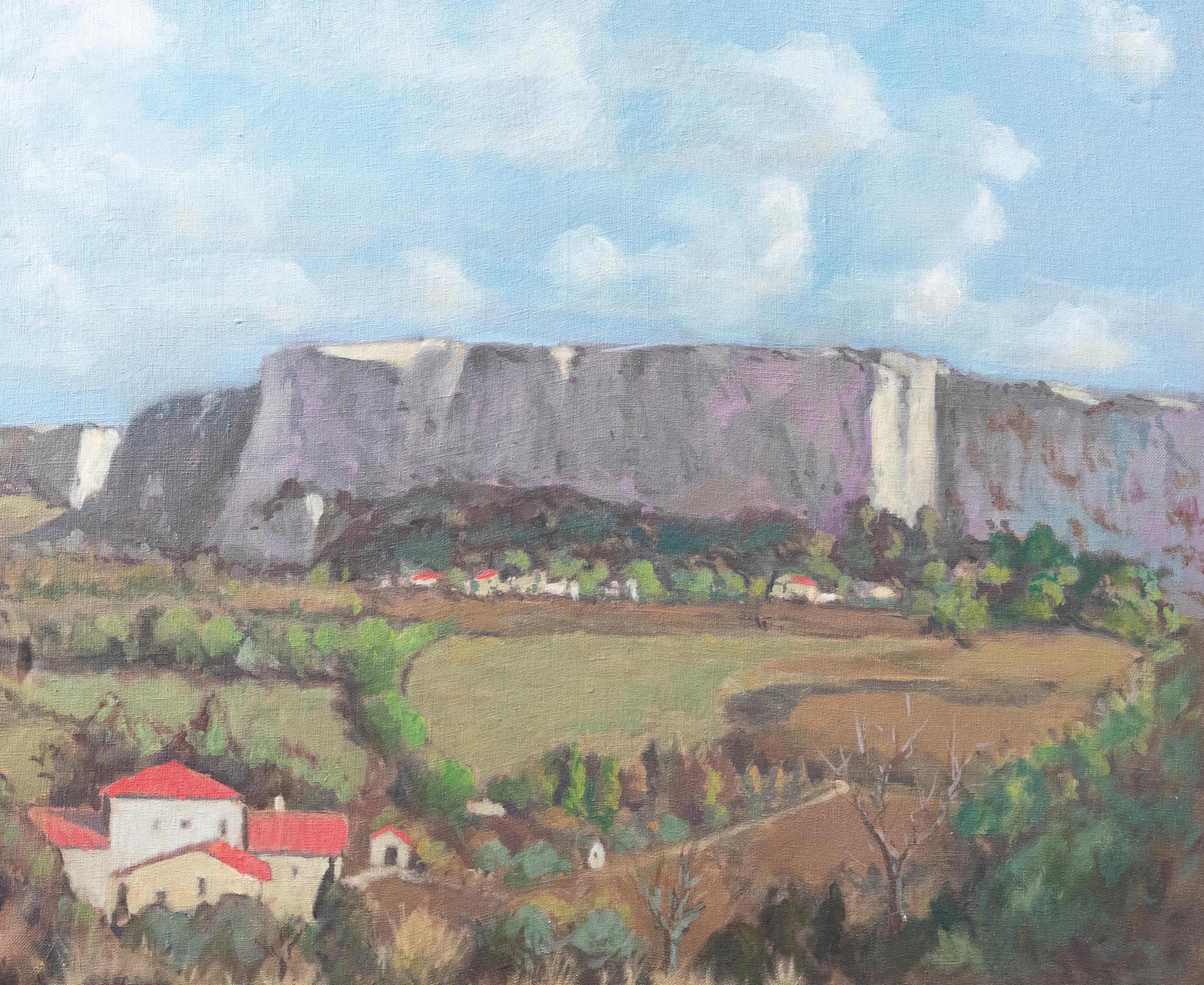 Unknown Landscape Painting - French School Mid 20th Century Oil - Falaises de Lioux