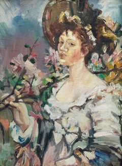 French School Mid 20th Century Oil - The Smell of Spring