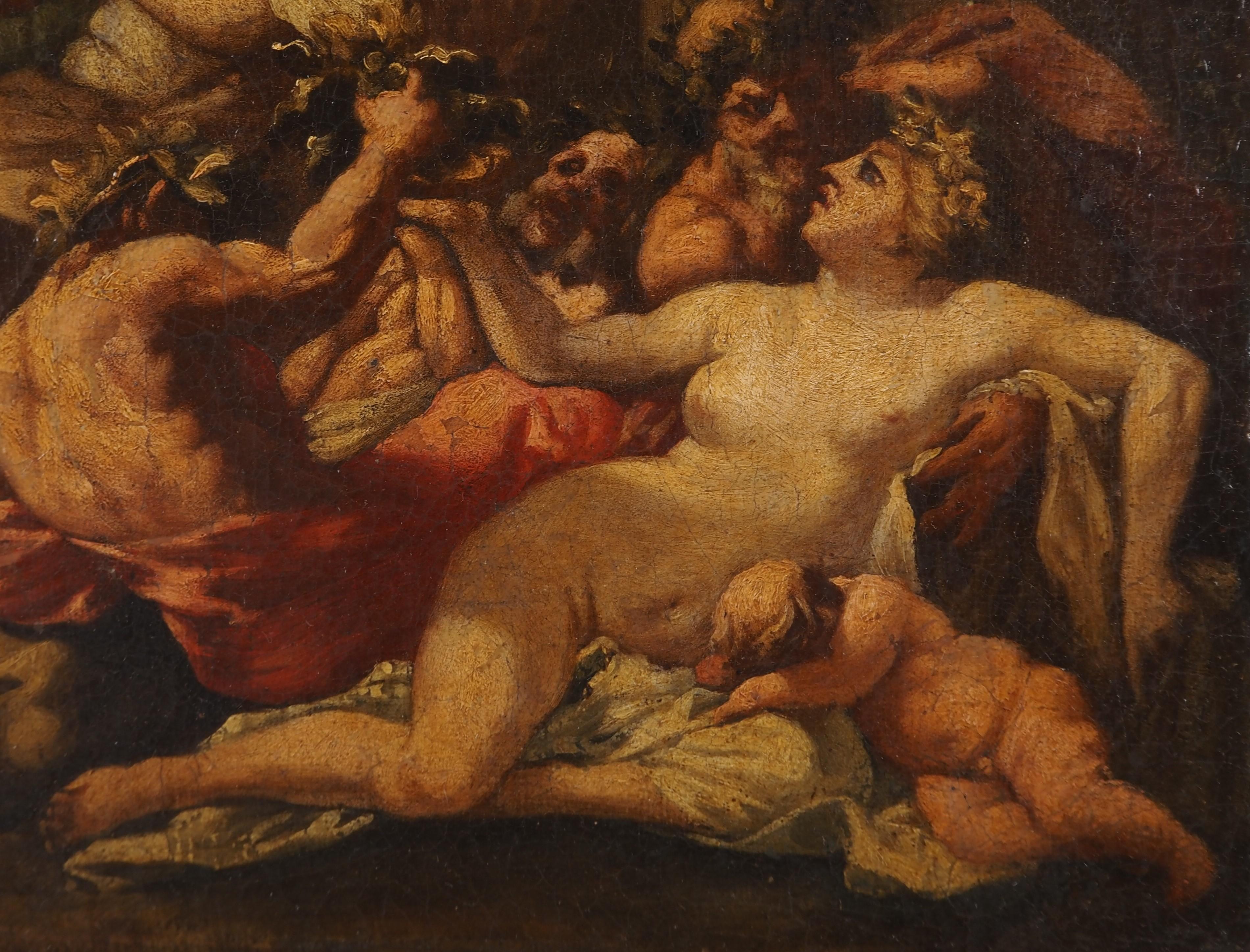 Escuela francesa del siglo XVIII : Mitología, Bacanalia - Óleo sobre lienzo en venta 5