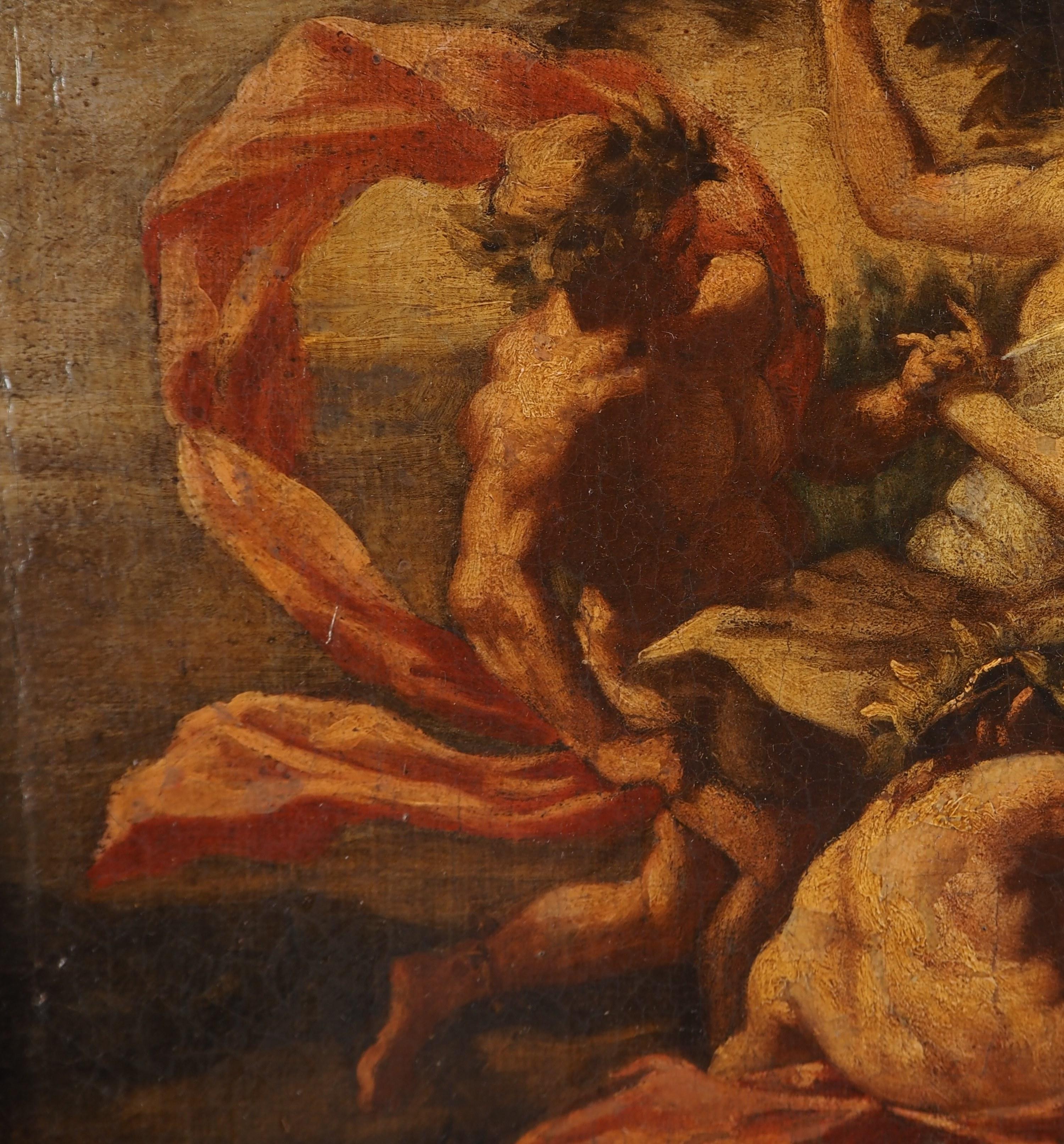 Escuela francesa del siglo XVIII : Mitología, Bacanalia - Óleo sobre lienzo en venta 8