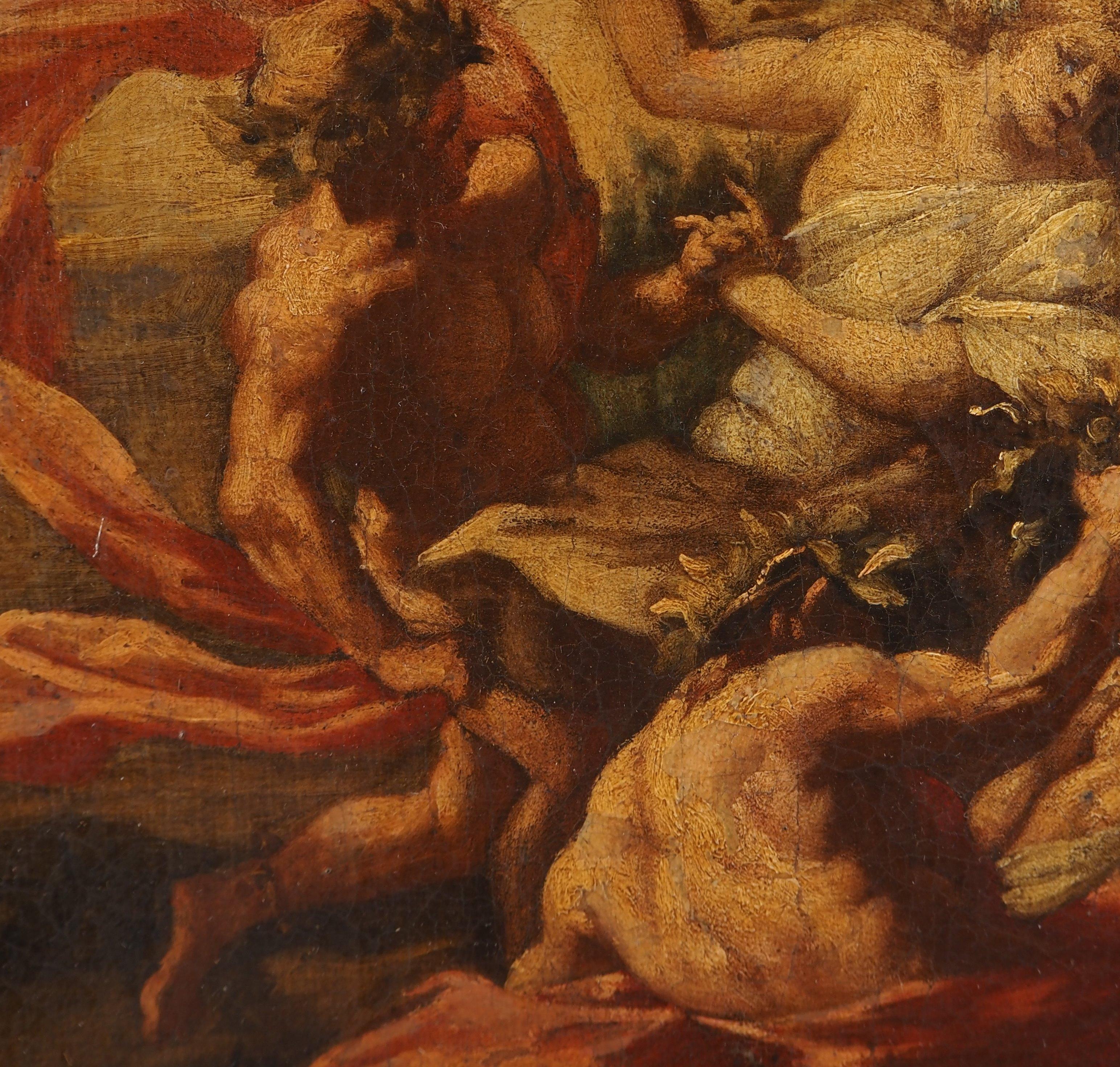 Escuela francesa del siglo XVIII : Mitología, Bacanalia - Óleo sobre lienzo en venta 9