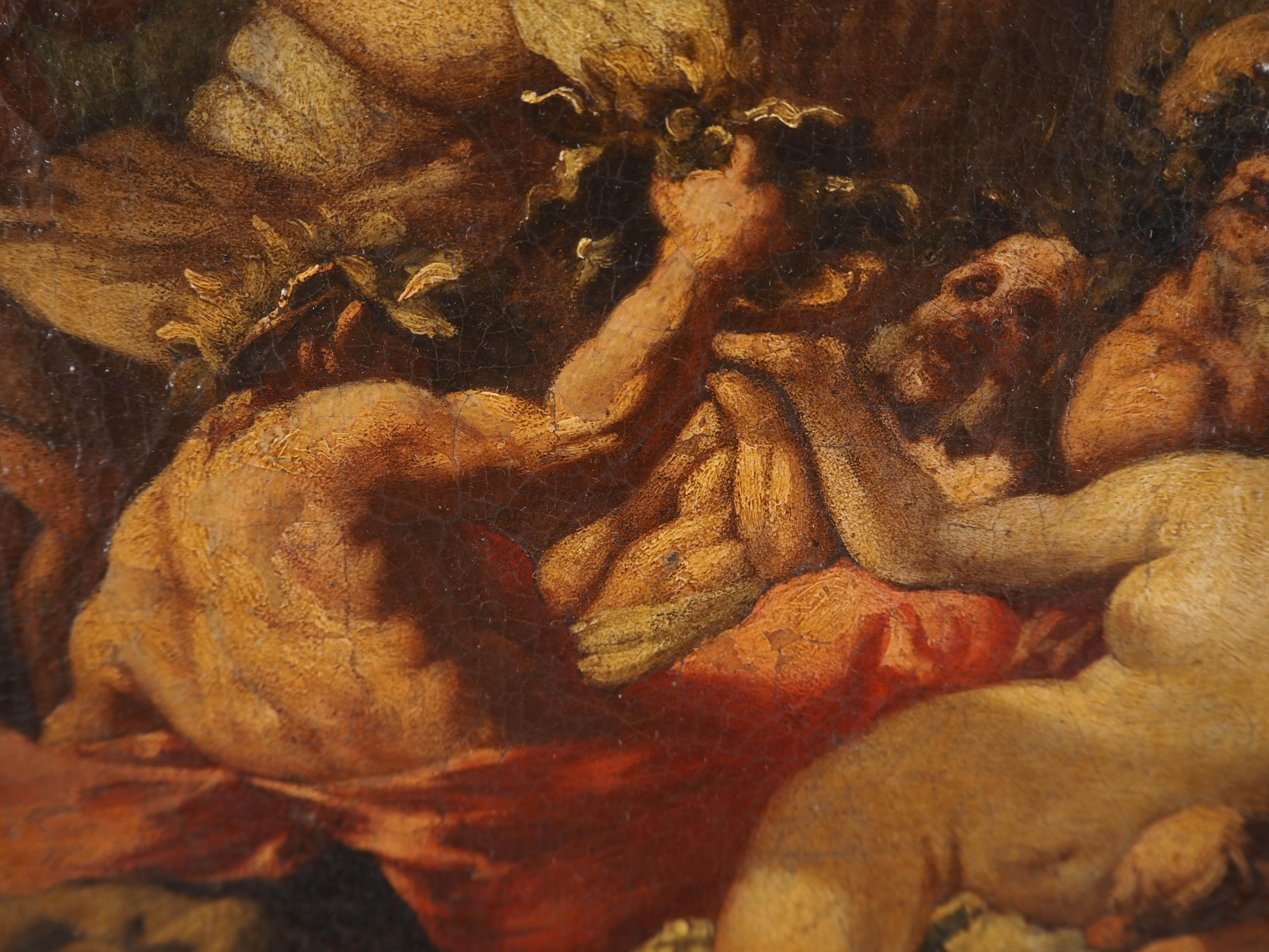Escuela francesa del siglo XVIII : Mitología, Bacanalia - Óleo sobre lienzo en venta 11