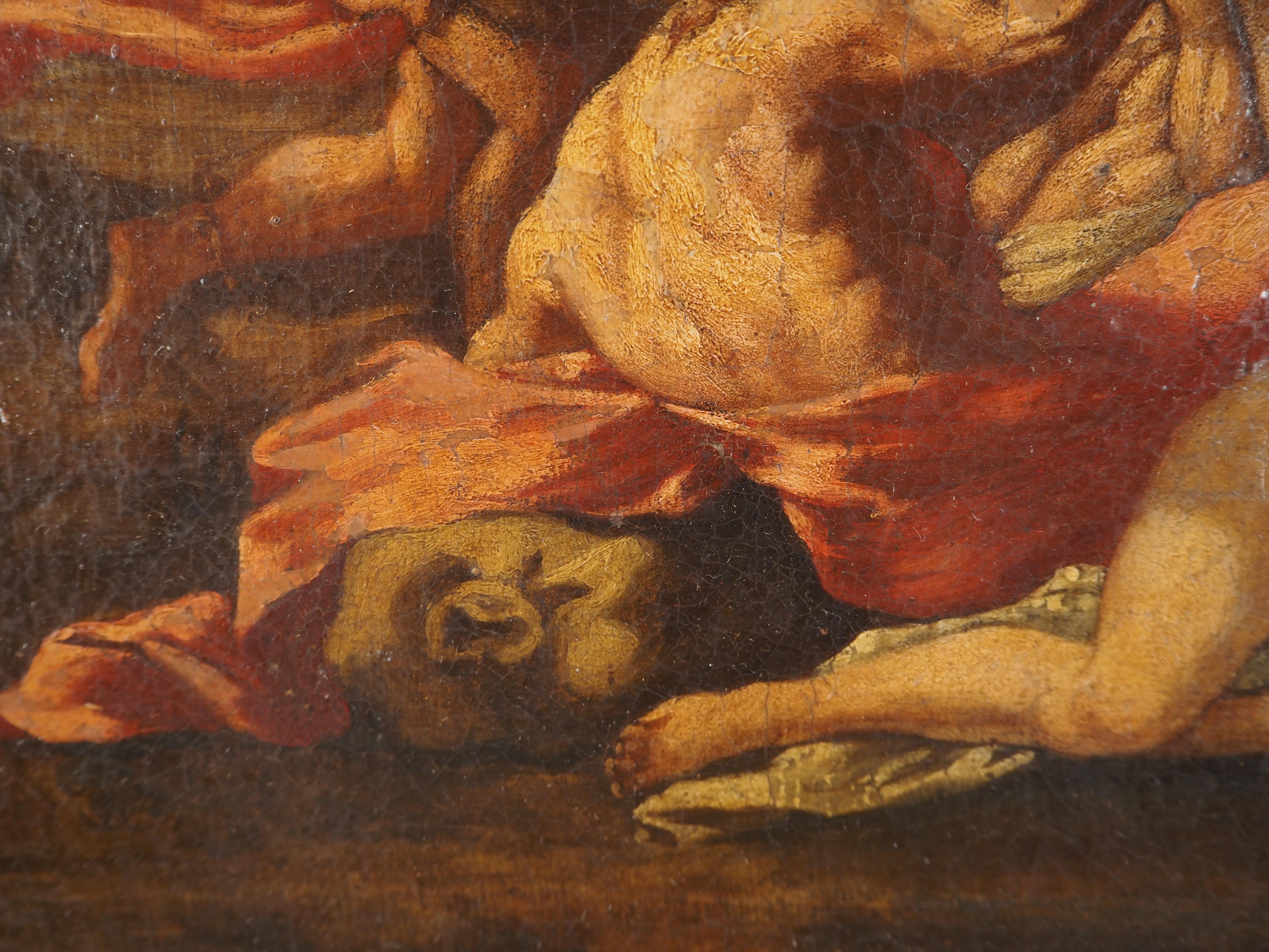 Escuela francesa del siglo XVIII : Mitología, Bacanalia - Óleo sobre lienzo en venta 14