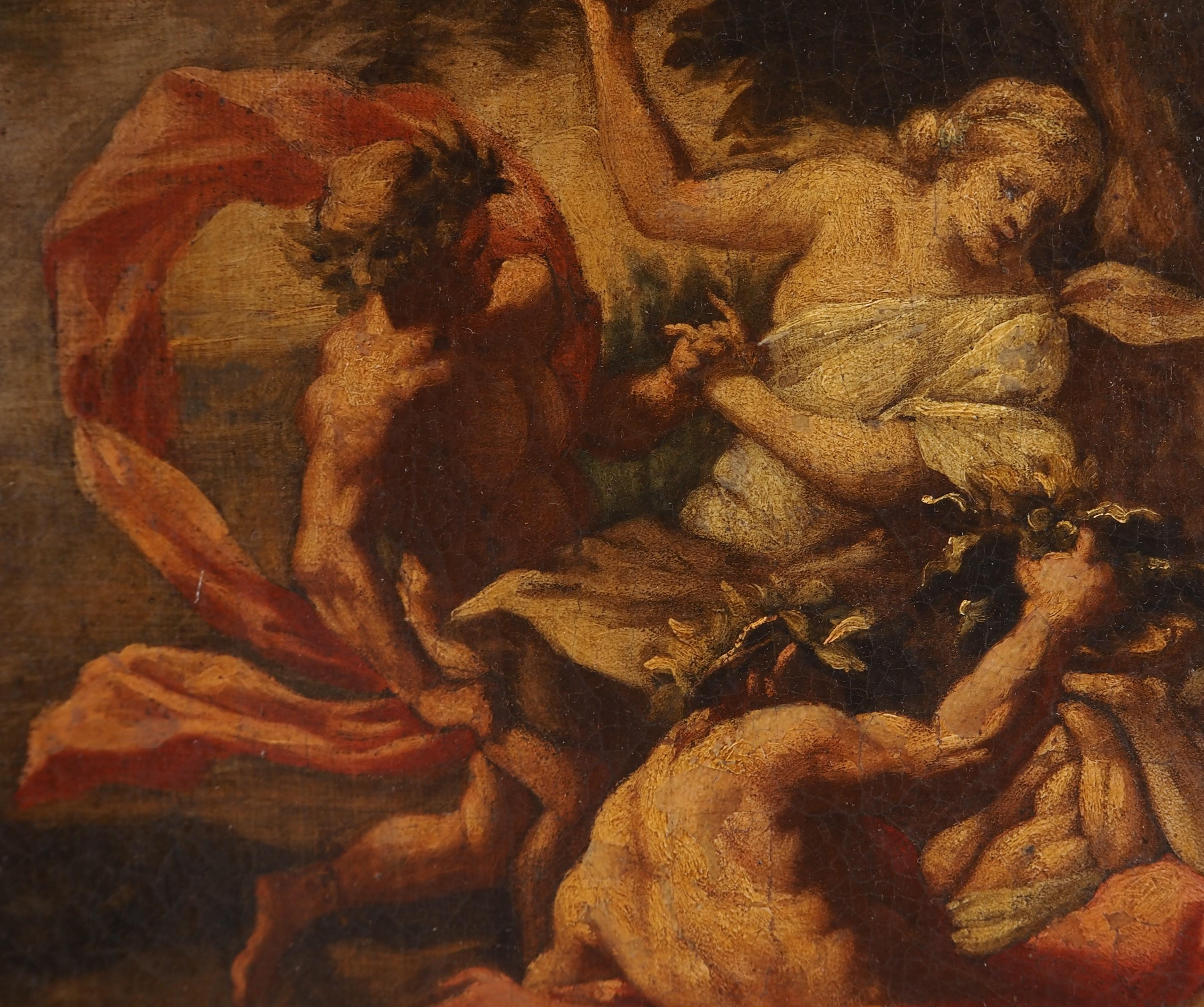 Escuela francesa del siglo XVIII : Mitología, Bacanalia - Óleo sobre lienzo en venta 3