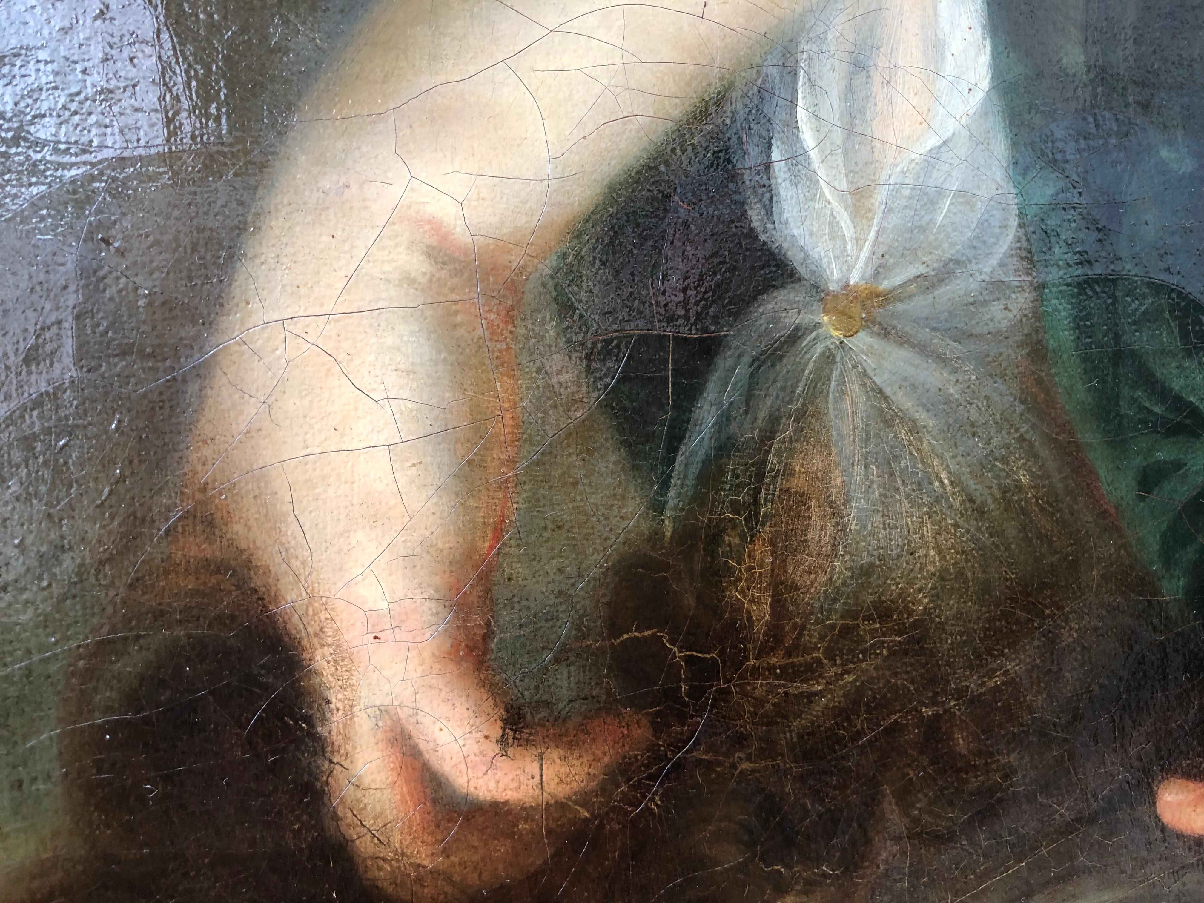 Escuela Francesa, Retrato de Dama, Actriz, Joven, Francés , Rococó, Ovalado - Portrait Painting Marrón de Unknown