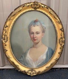 Retrato de dama con joyas de perlas (Retrato de mujer) de la Escuela Francesa Rococo