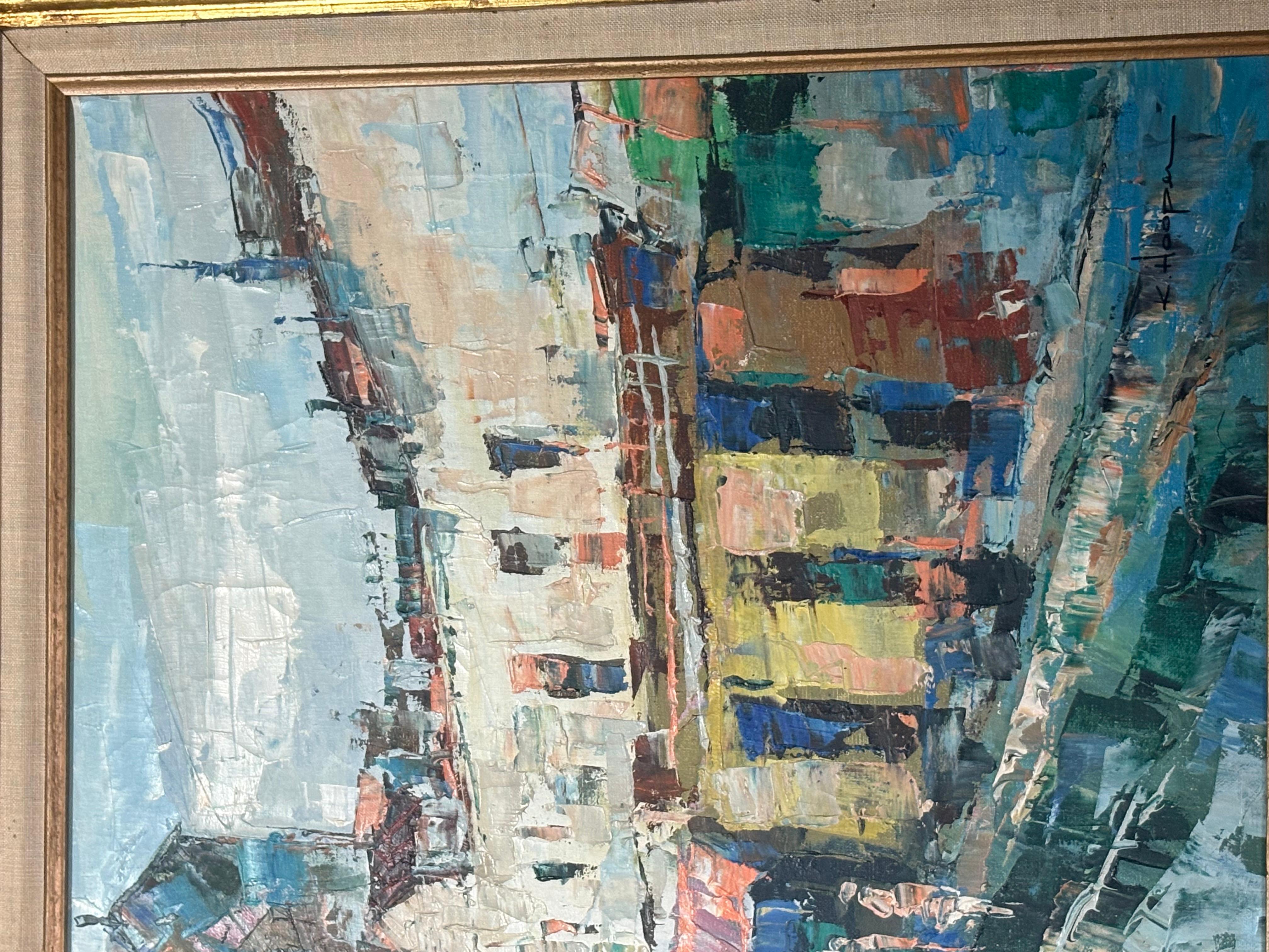 “French Signed Oil Painting On Canvas” For Sale 2