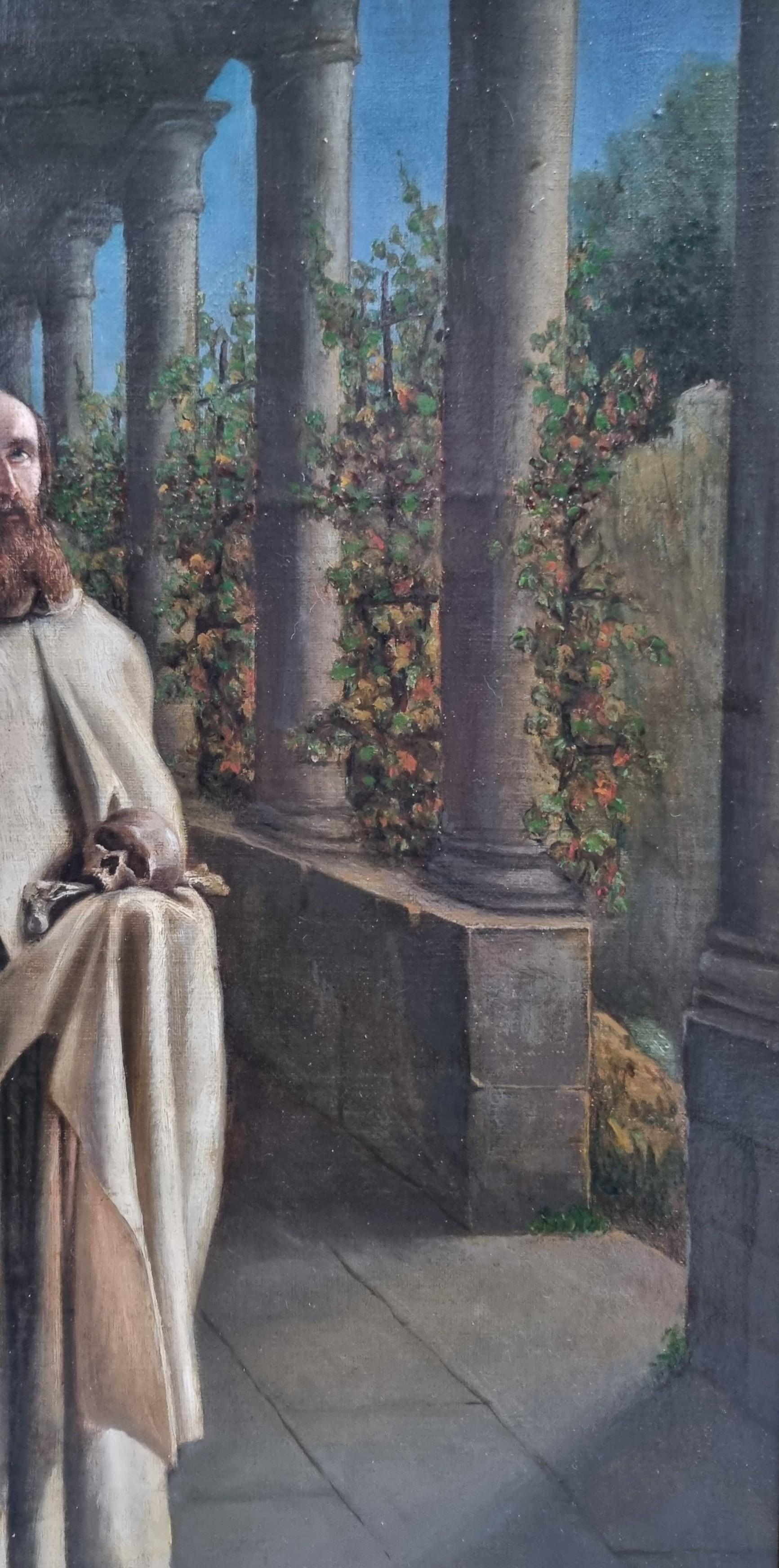 French school of the 19th century
Monks excavate and find ancient relics
Oil on canvas56 x 46.5 cm (68 x 57.5 cm with the frame)
Beautiful period frame in gilded wood
Good condition (some restorations - see photo of the back)

This painting probably