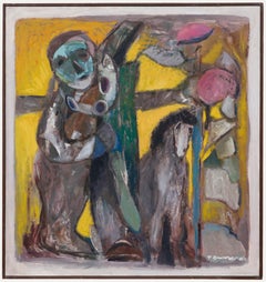 Fritz Brunner (1908-1996) - 1985 Huile, Man with a Horse