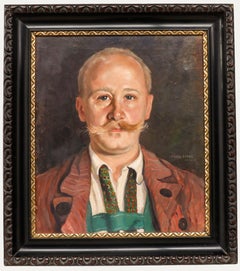 Fritze Papke  - Early 20th Century Oil, Man in Lederhosen