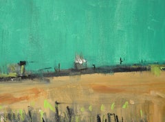 Frosty Field with a Teal Sky, Landscape