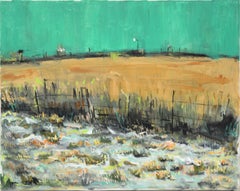 Frosty Field with a Teal Sky, Landscape