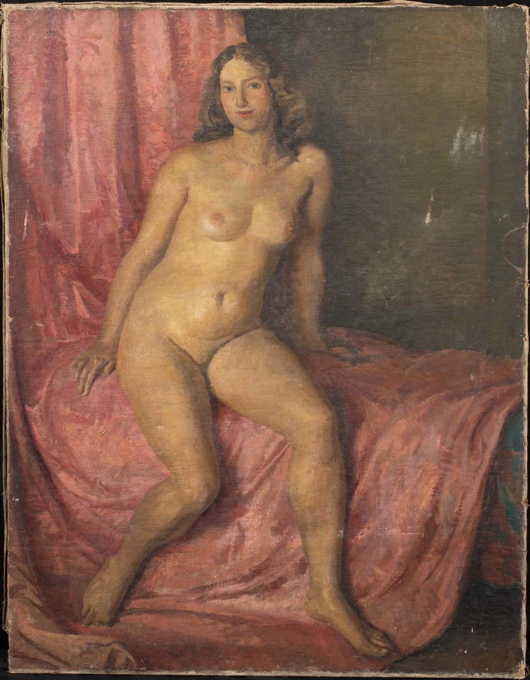 Full Length Study Of A Nude Woman, early 20th Century by Lionel ELLIS - Painting by Unknown