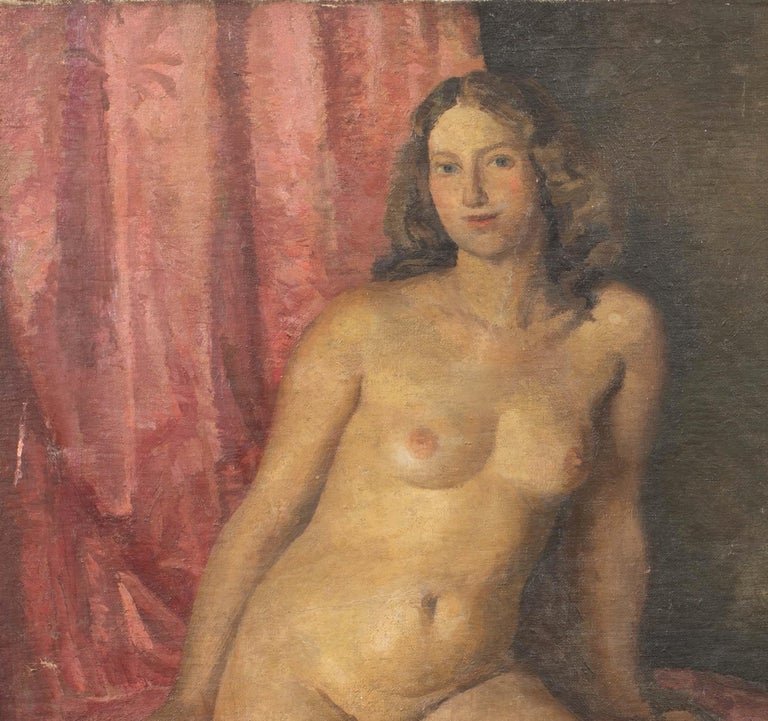 Full Length Study Of A Nude Woman, early 20th Century 

by Lionel ELLIS (1903-1988)

Fine early 20th century portrait of nude woman at full length, oil on canvas. Good quality and condition example of the Ellis's work, unframed and unsigned studio