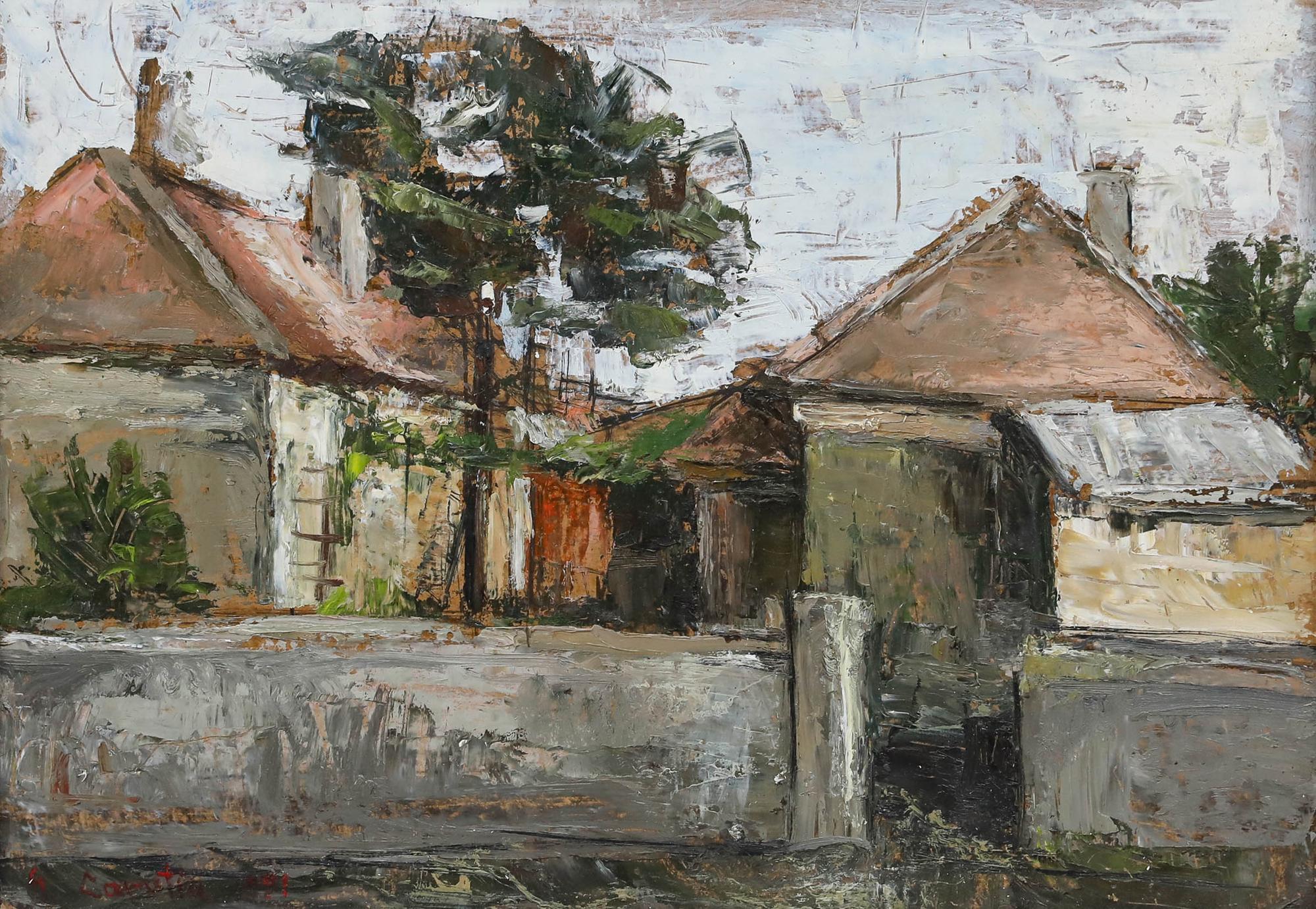 G. Cariteia  - 1991 Huile, The Cottage - Painting de Unknown