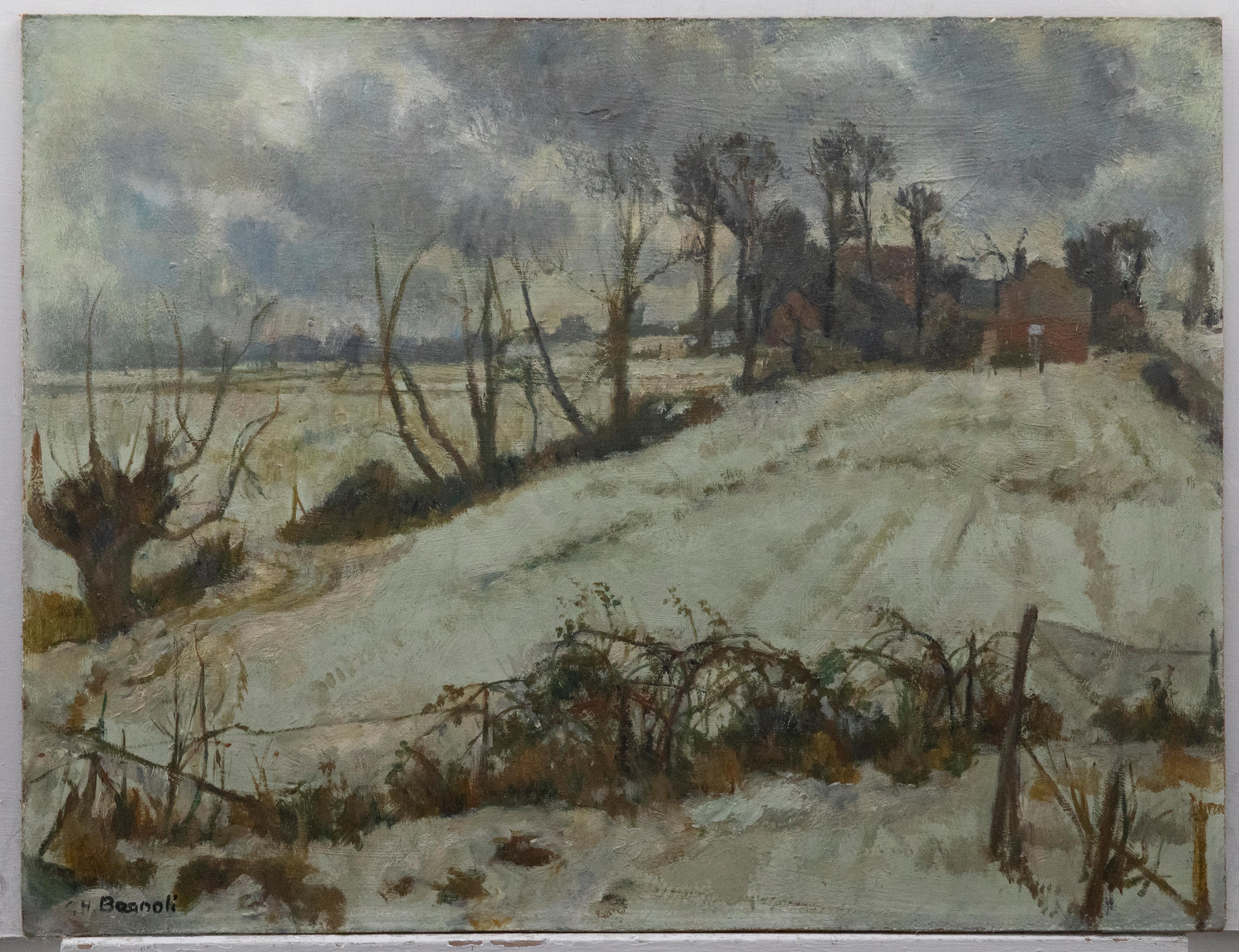 G. H. Bagnoli - 20ème siècle - Huile, terrains givrés - Painting de Unknown