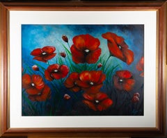 G. James - Large Contemporary Acrylic, Poppies