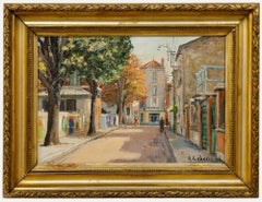 G. Laborie - 1968 Oil, Parisian Street in Autumn