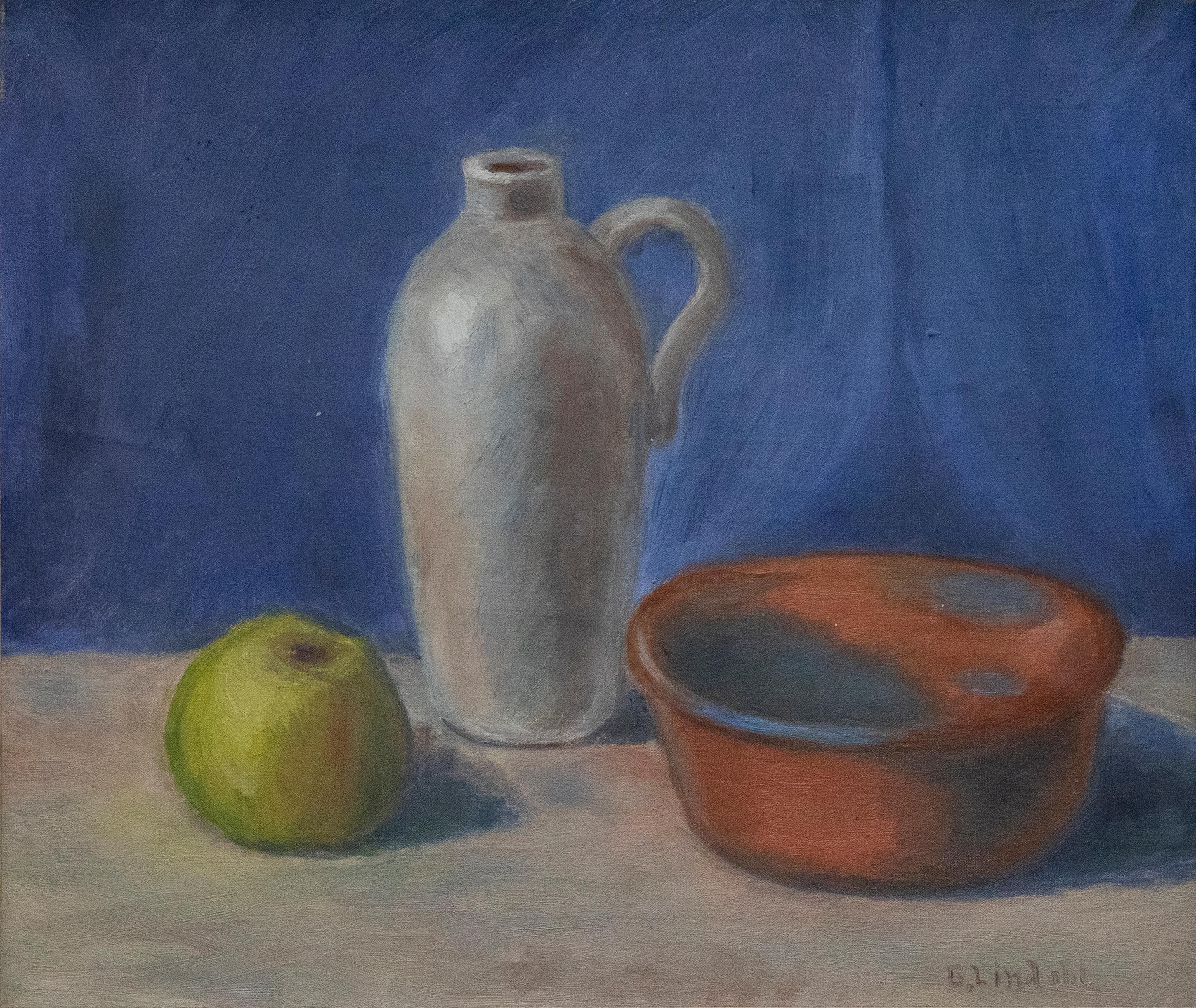   G. Lindahl - Swedish School Mid 20th Century Oil, Still Life with Pottery - Painting by Unknown