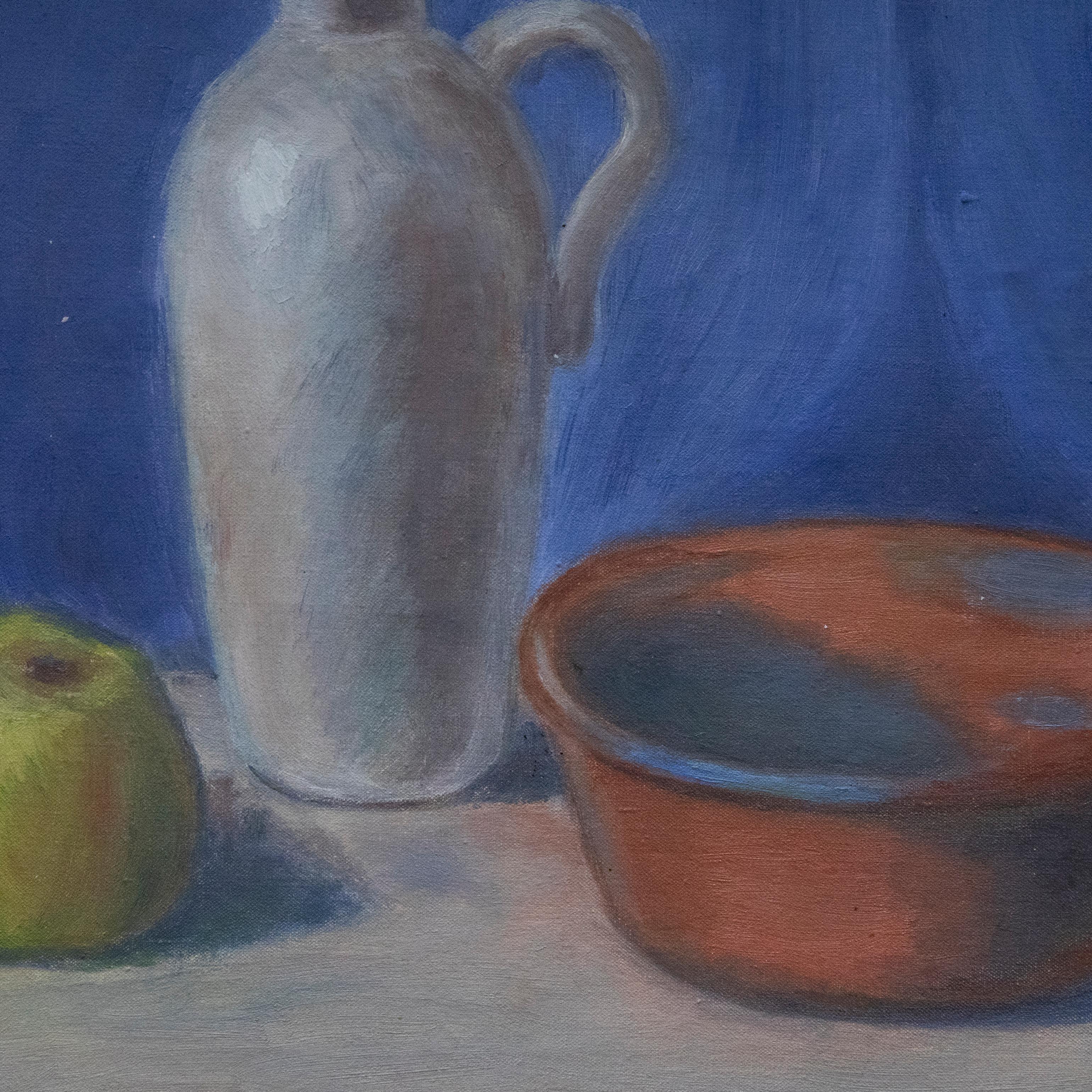   G. Lindahl - Swedish School Mid 20th Century Oil, Still Life with Pottery For Sale 1