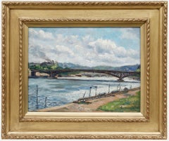 G. Lordereau - Französische Schule 1945 Öl, Brücke über die Seine