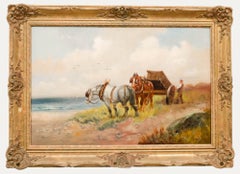 G. Melville  - Óleo de principios del siglo XX, Caballos de la comarca junto a la costa