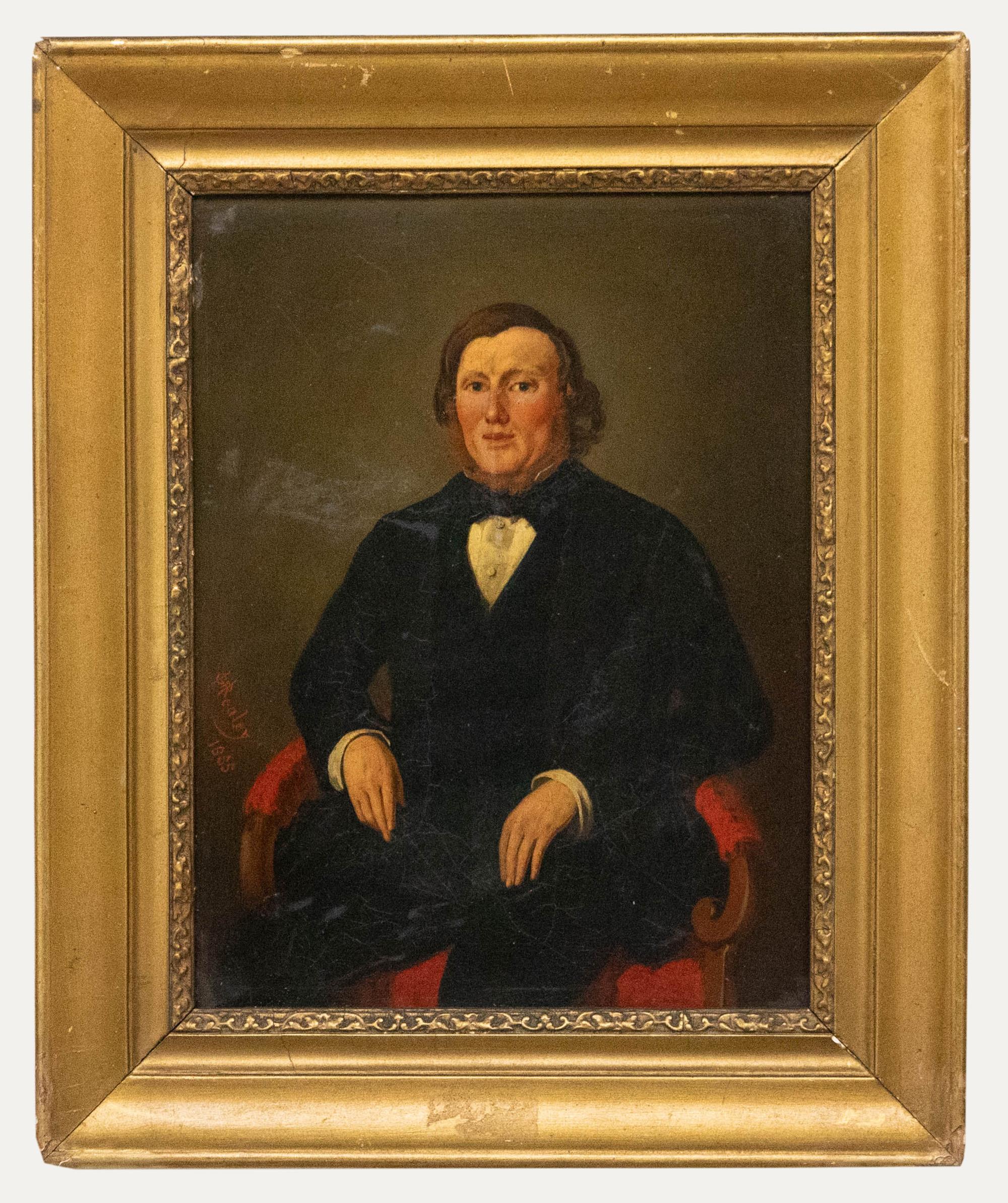 Unknown Portrait Painting – G. R. Healey - ca. 1855 Öl, Porträt von William King, G. R. Healey
