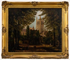 G. Rand - Olio incorniciato della fine del XIX secolo, Terreno della cattedrale