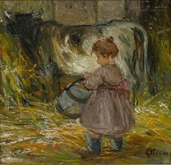 G. Tinnard - Framed Early 20th Century Oil, The Farmer's Little Helper