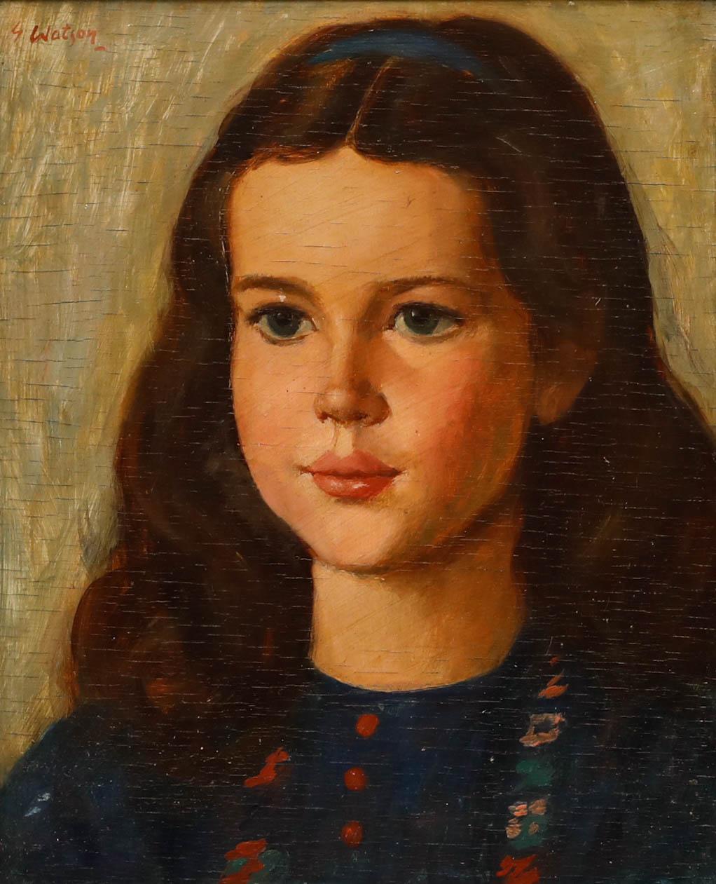 G. Watson  - English School Early 20th Century Oil, Portrait of a Young Girl - Painting by Unknown