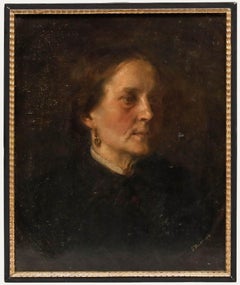 Gabriel von Hackl (1843-1926) - Framed 1918 Oil, Portrait of a Lady