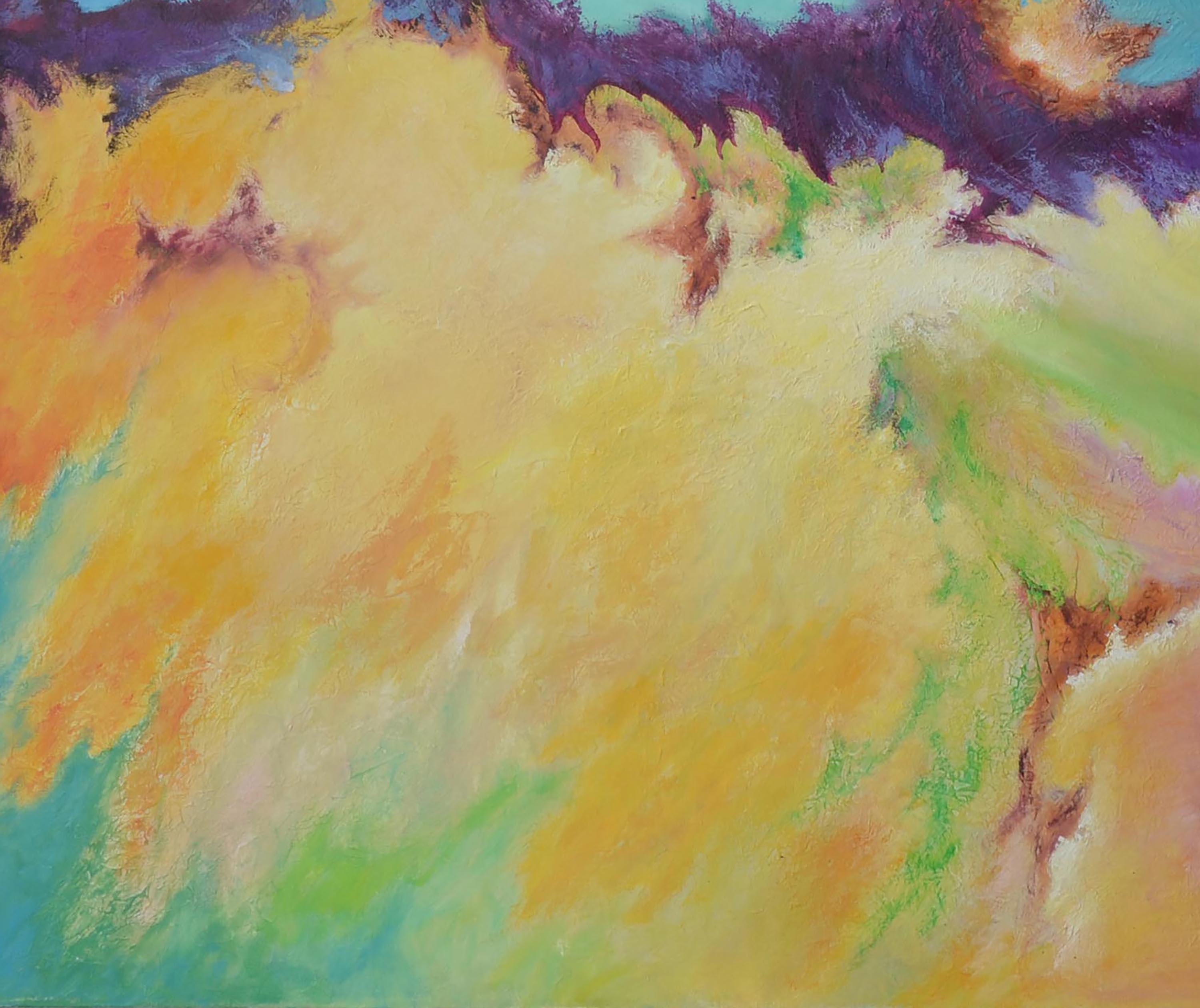 Gaia's Creativity, Contemporary Large-Scale Rainbow Abstract

Gorgeous and compelling large-scale colorful rainbow abstract by an unknown San Francisco bay area artist (American, 20th Century), c. 2000. Brilliant and bright colors in the spectrum of