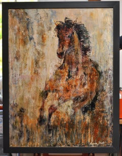 Galloping Free - Abstract Equestrian by Lynne Bush