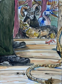 Gallows Menagerie, Pintura acuarela sobre papel de Daniel Duford, 2020