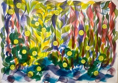 Garden, Acrylic on Paper Painting by Caren Furbeyre, 2023