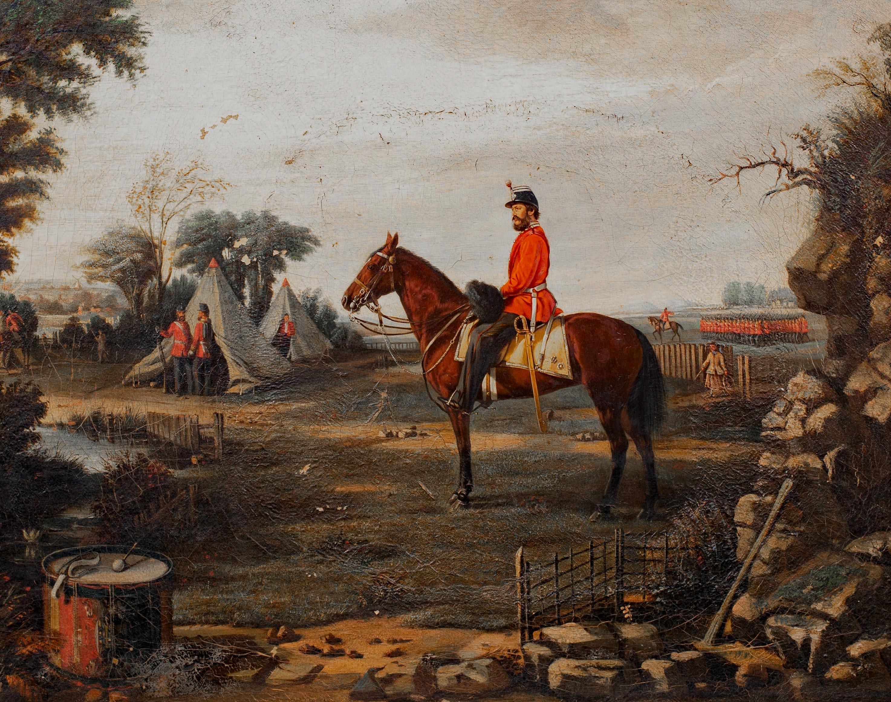 Garibaldi Redshirts Encampment, 19th Century  attributed to Remigio Legat  For Sale 1