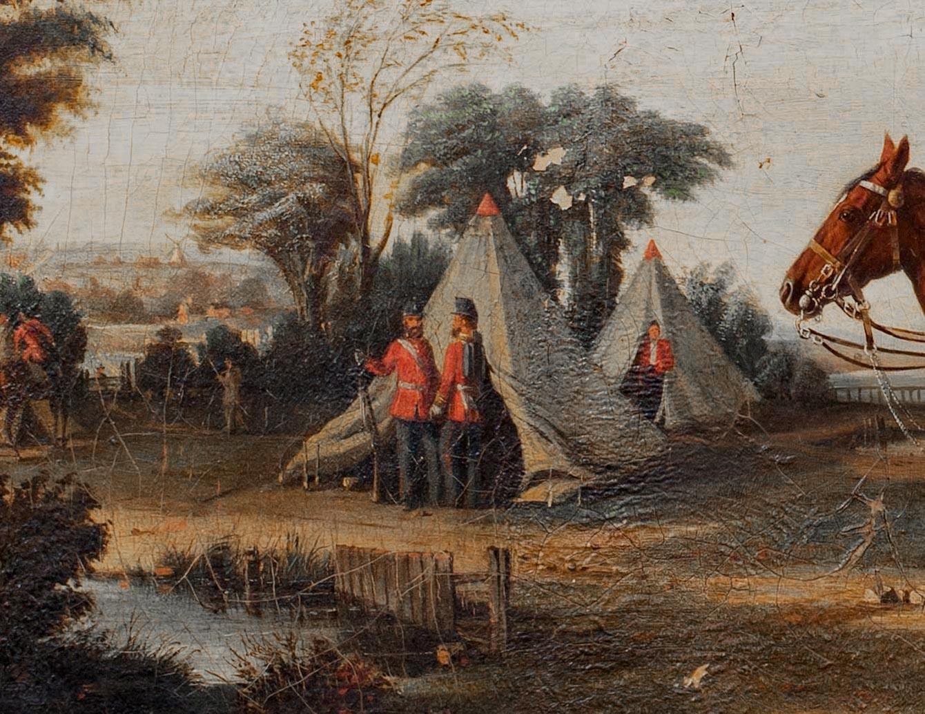 Garibaldi Redshirts Encampment, 19th Century  attributed to Remigio Legat  For Sale 3