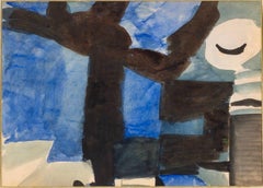 Gate, Corsham Court (Blue Sky), Gouache Painting by Peter Potworowski, 1953/55