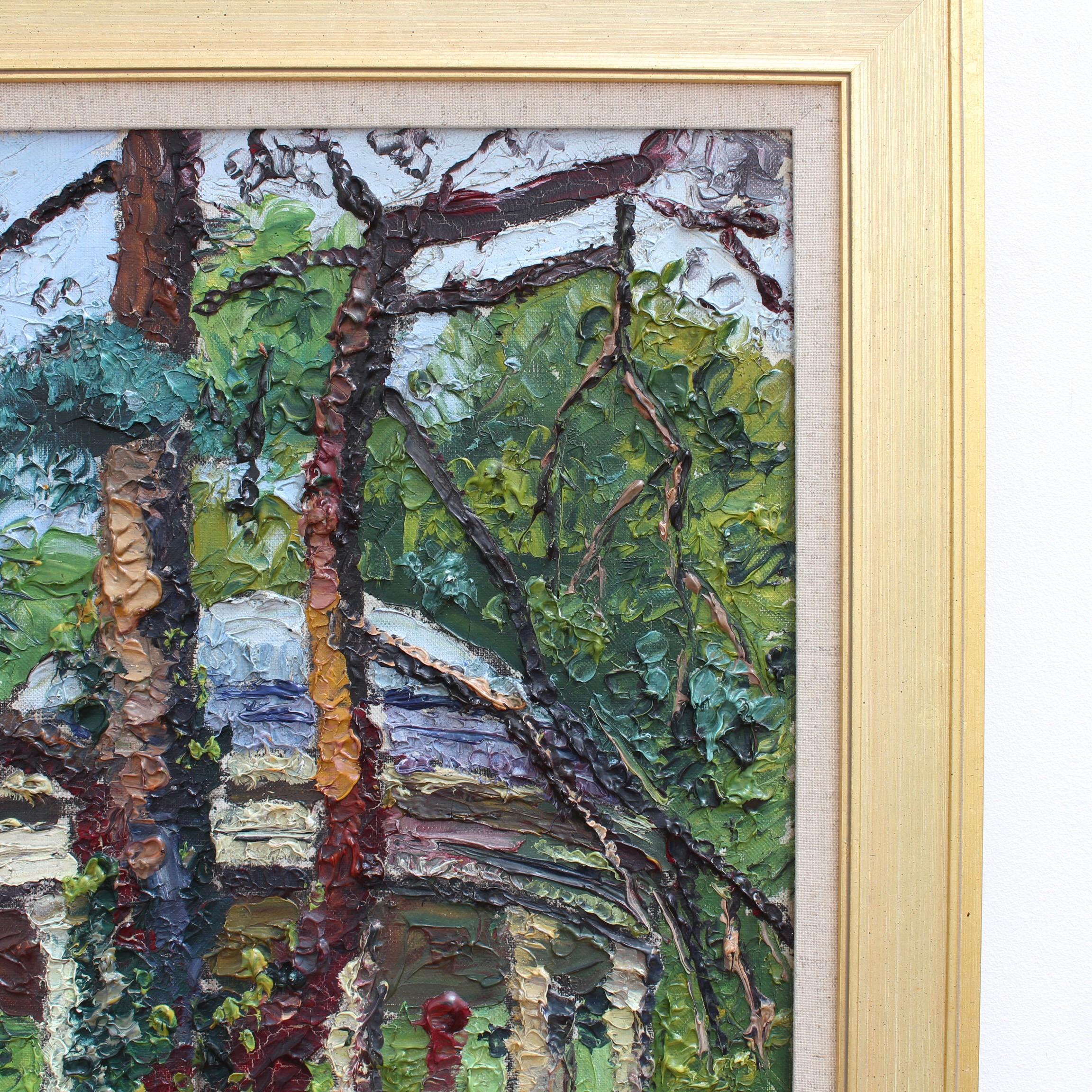 „Gazebo unter den Bäumen in Versailles“ von M. Phidias  im Angebot 1