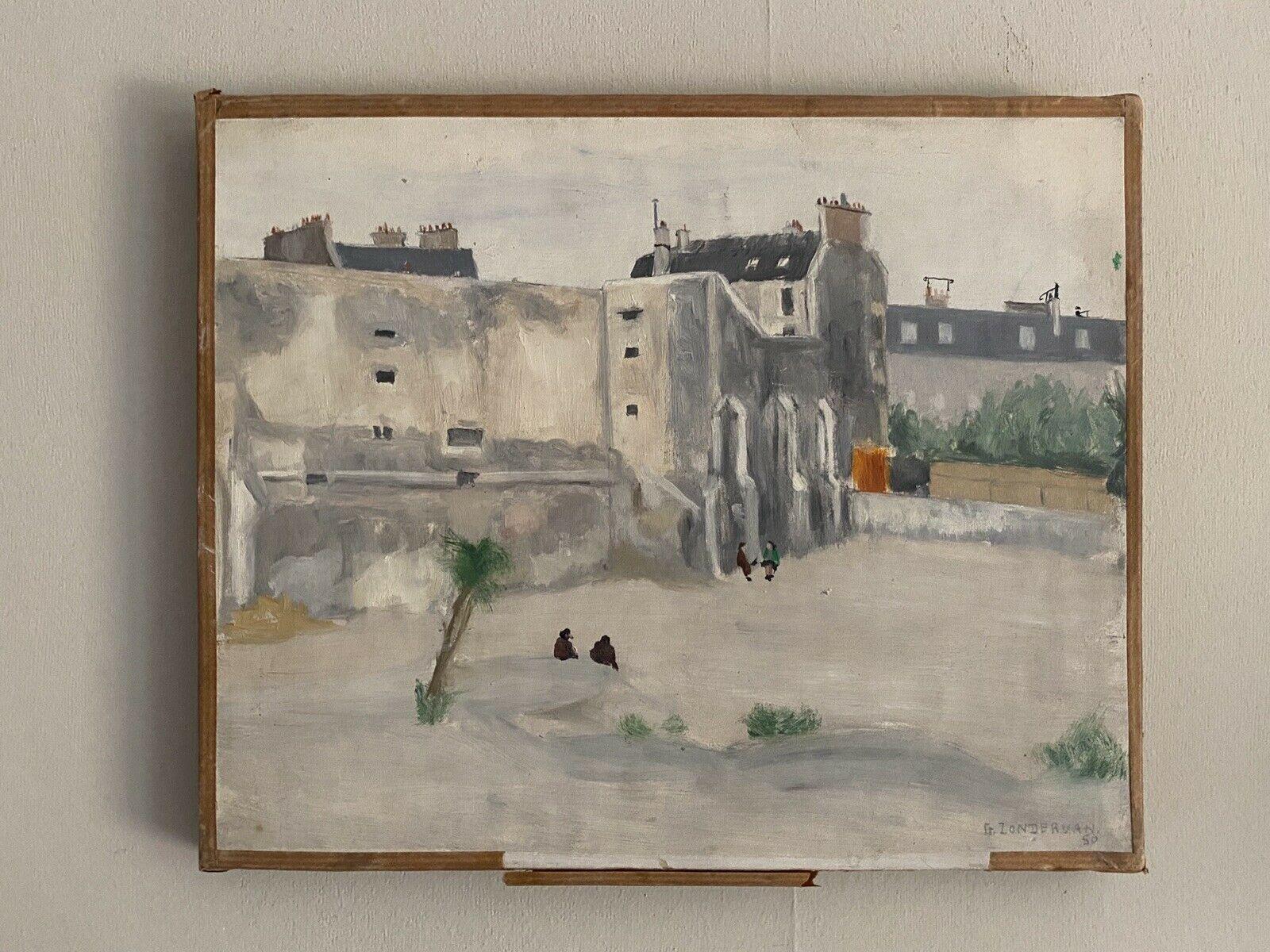 Genevieve Zondervan '1922-2013' Peinture à l'huile française, bâtiments de la vieille ville et figues - Painting de Unknown