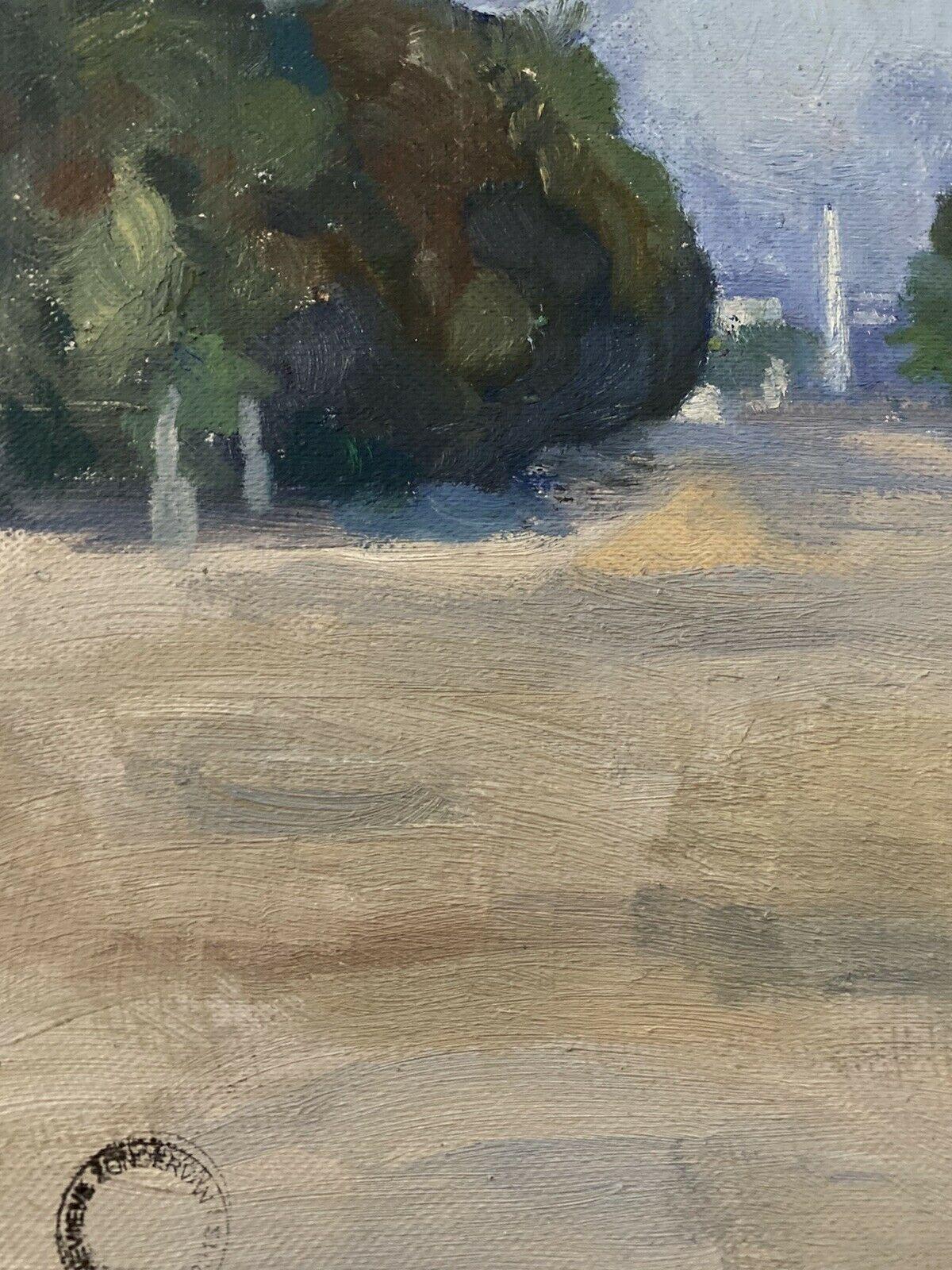Genevieve Zondervan, French Oil Painting, Paris Park Scene Statues For Sale 1