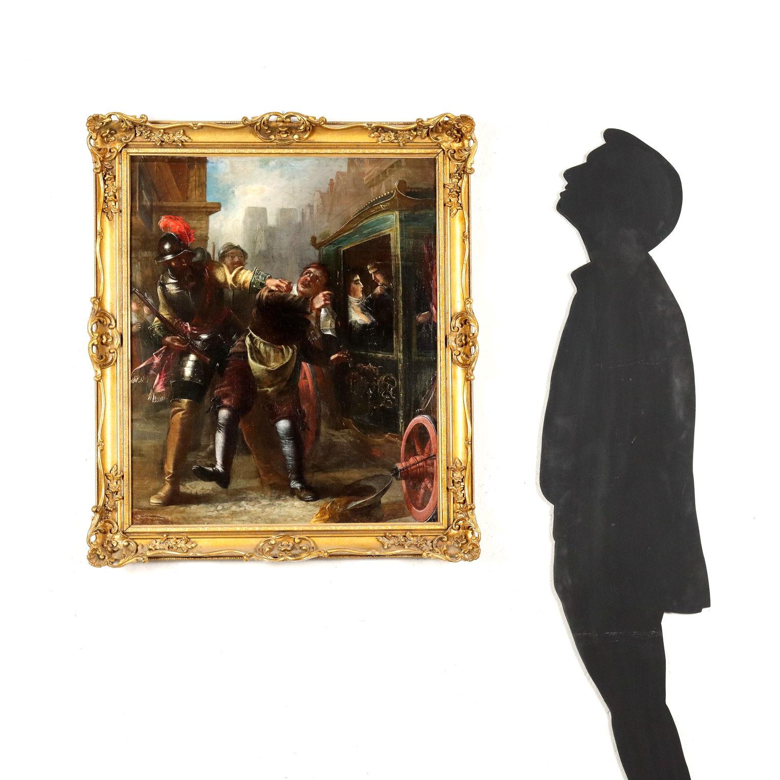 Genre Scene, The Showdown, XIXth century - Painting by Unknown